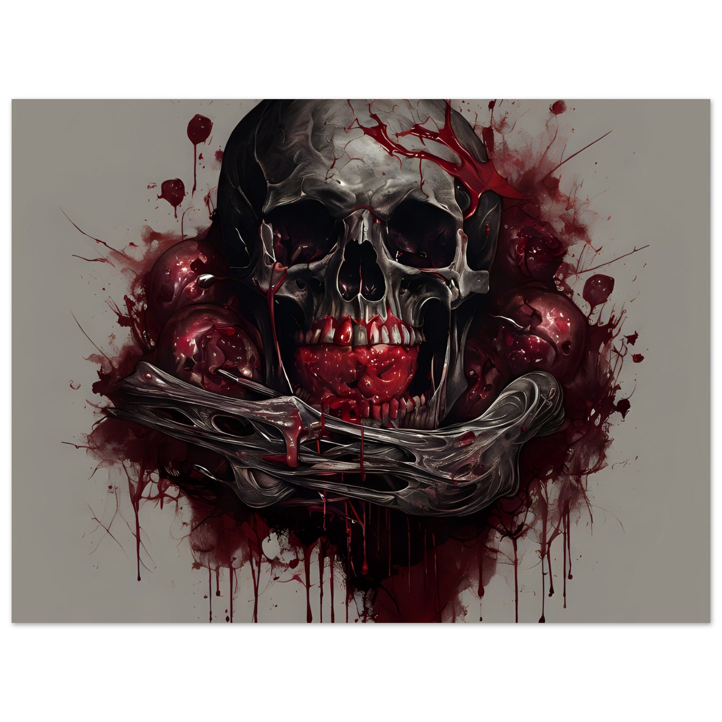 SKULL&BLOOD,Premium Matte Paper Poster