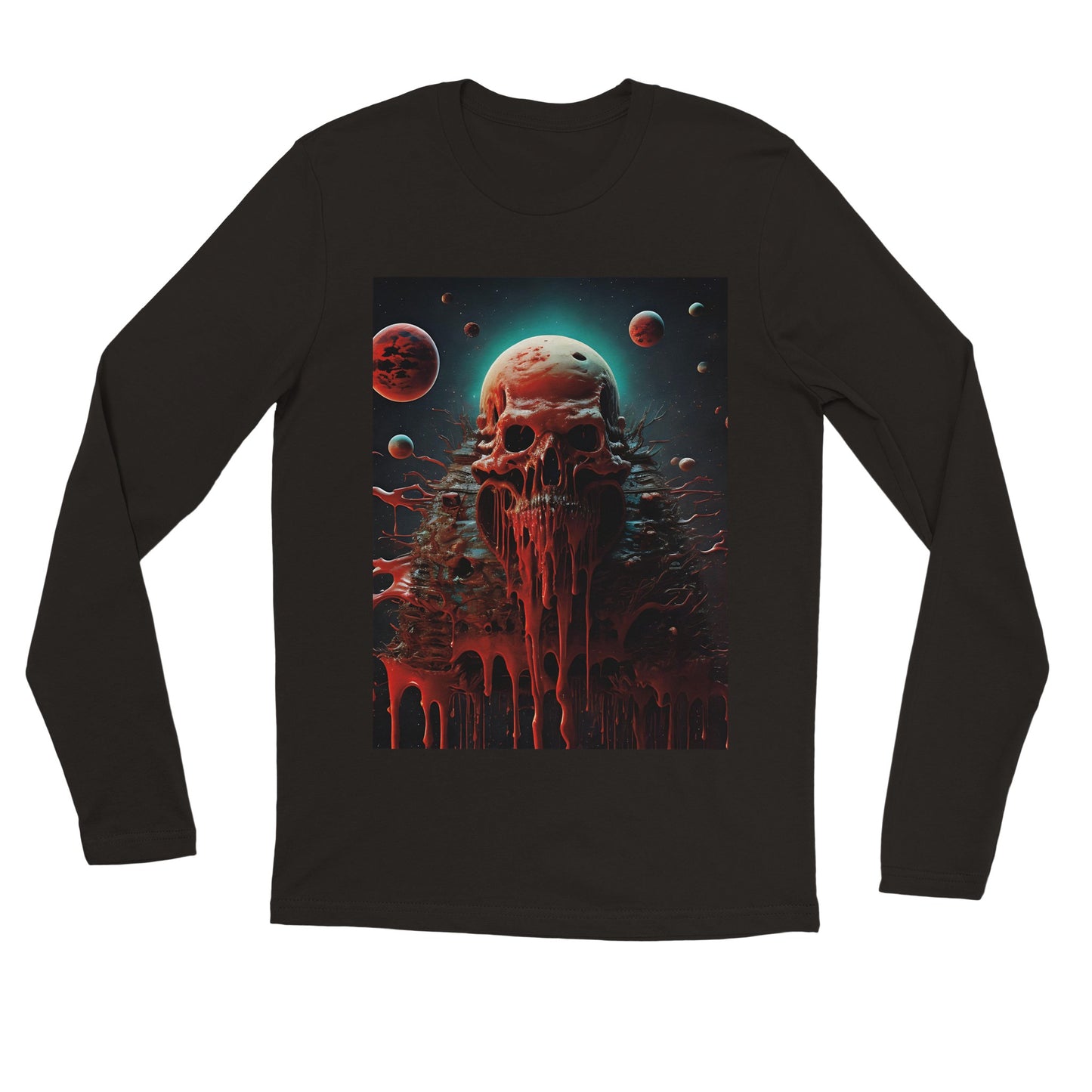 MELTING FACE IN SPACE,Premium Unisex Longsleeve T-shirt