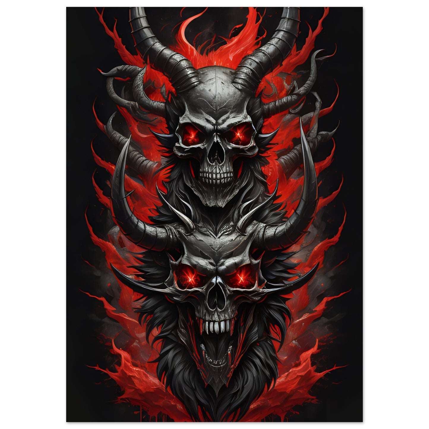 BAPHOMET/SKULLS(1)Premium Matte Paper Poster