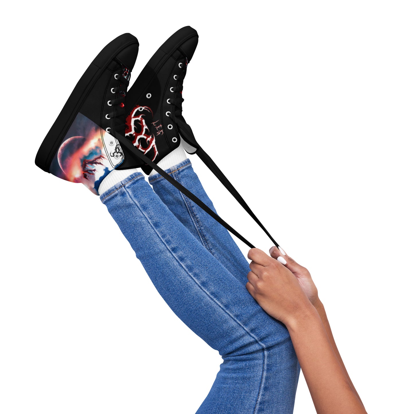 6I66LES,,Women’s high top canvas shoes