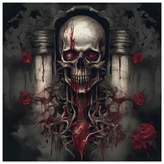 SKULL&ROSE,Premium Matte Paper Poster