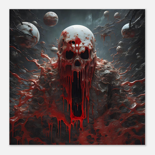 MELTING FACE IN SPACE(2),Premium Matte Paper Poster