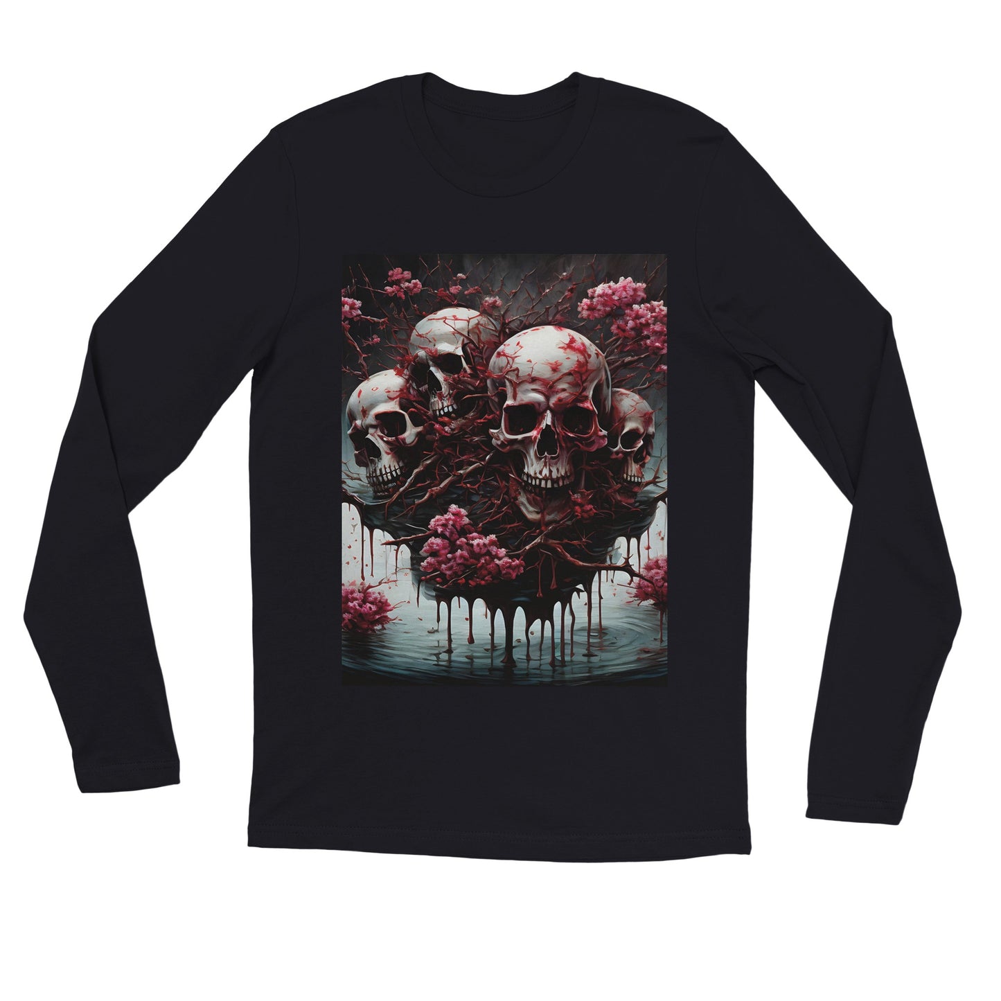SAKURA/SKULLS,Premium Unisex Longsleeve T-shirt