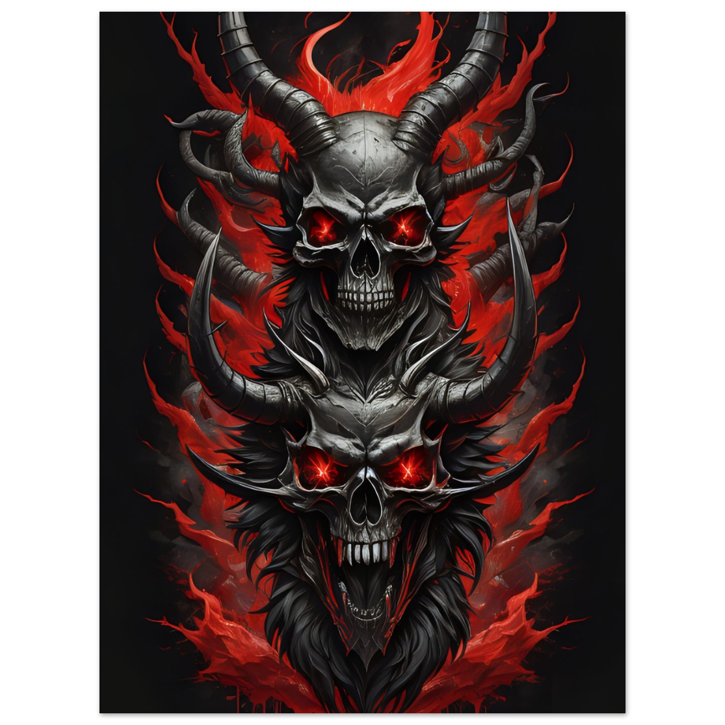 BAPHOMET/SKULLS(1)Premium Matte Paper Poster