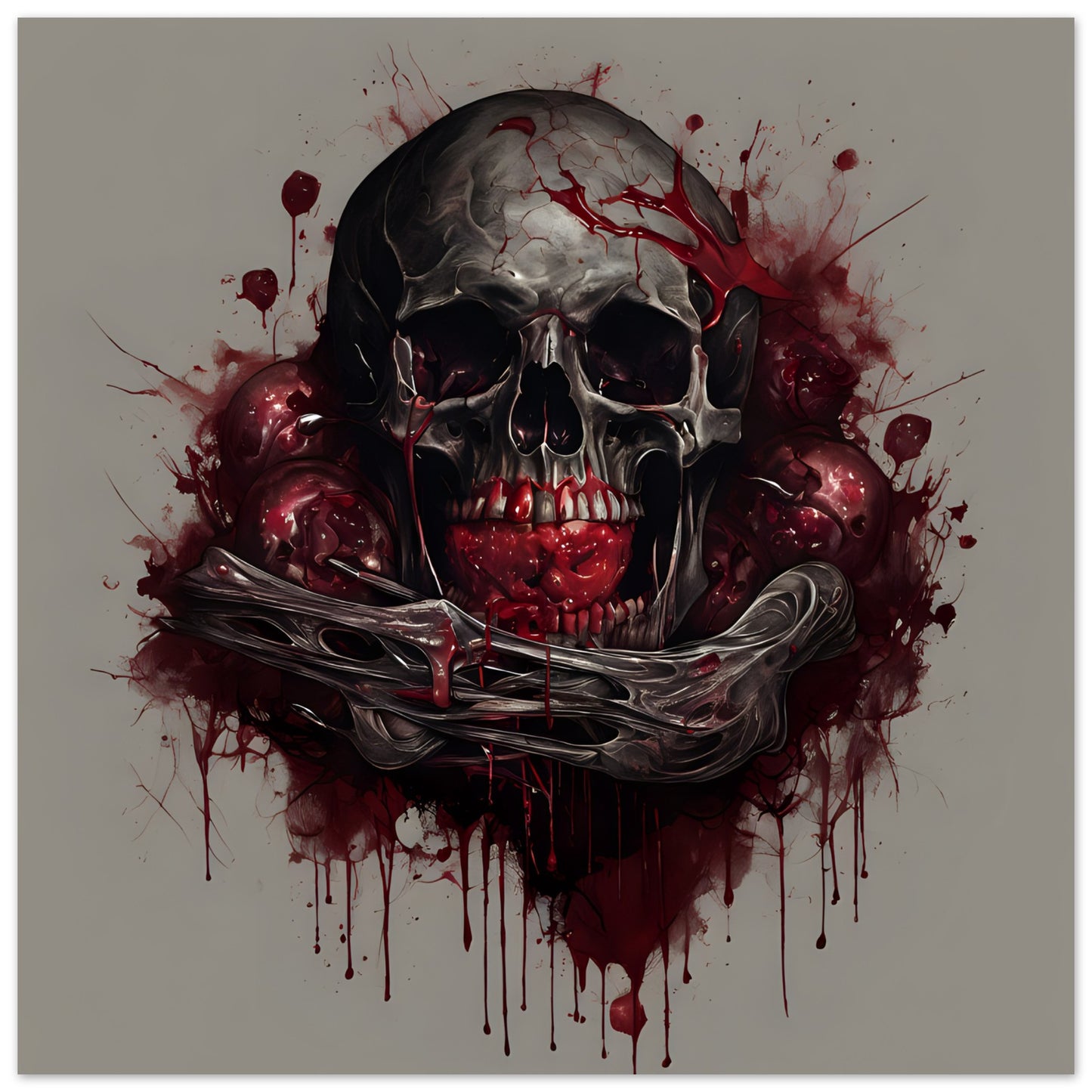 SKULL&BLOOD,Premium Matte Paper Poster