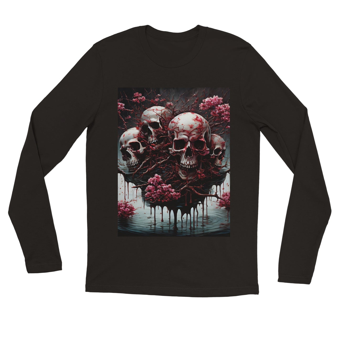 SAKURA/SKULLS,Premium Unisex Longsleeve T-shirt