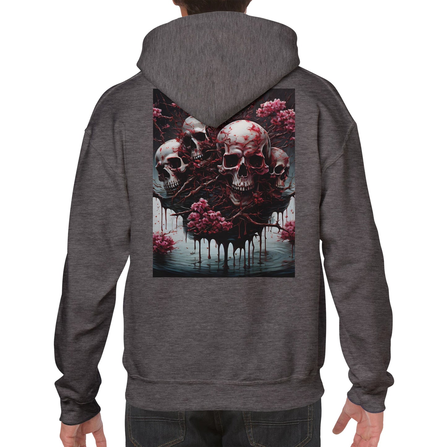 SAKURA/SKULLS,Premium Unisex Pullover Hoodie