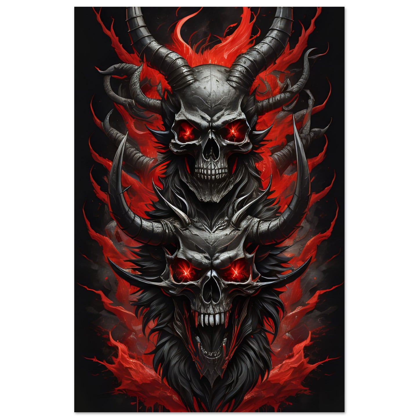 BAPHOMET/SKULLS(1)Premium Matte Paper Poster