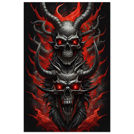 BAPHOMET/SKULLS(1)Premium Matte Paper Poster