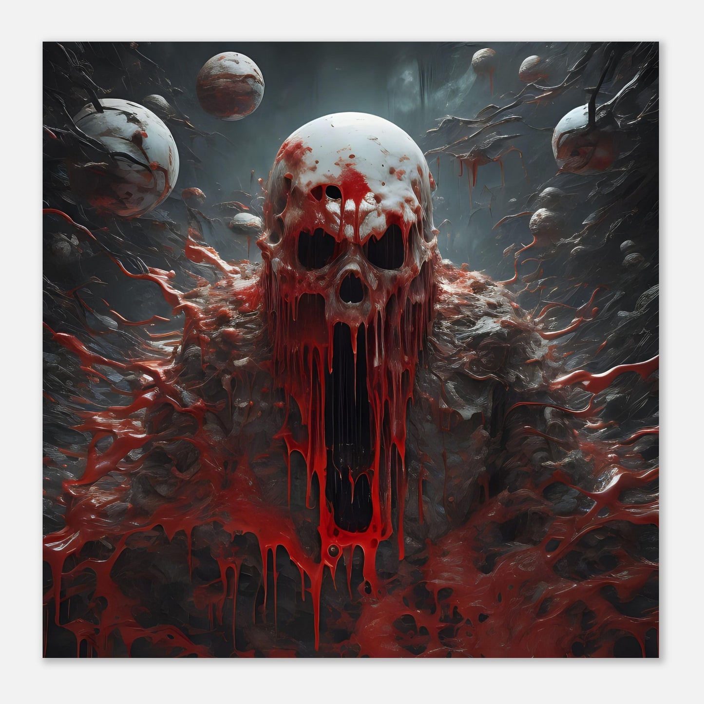 MELTING FACE IN SPACE(2),Premium Matte Paper Poster