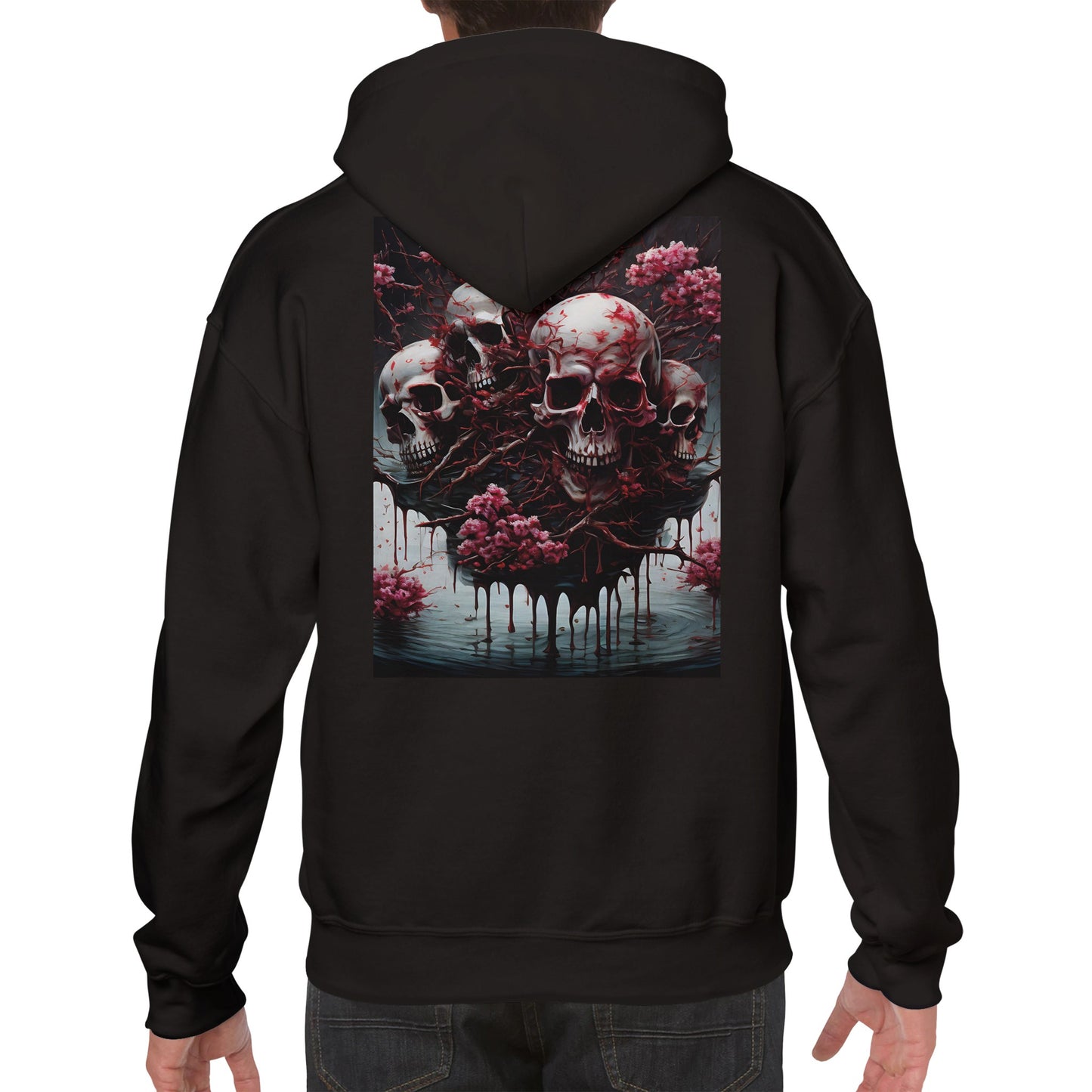 SAKURA/SKULLS,Premium Unisex Pullover Hoodie