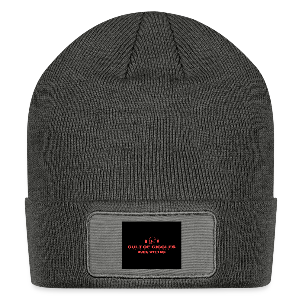 SHOP LOGO,Patch Beanie - charcoal grey